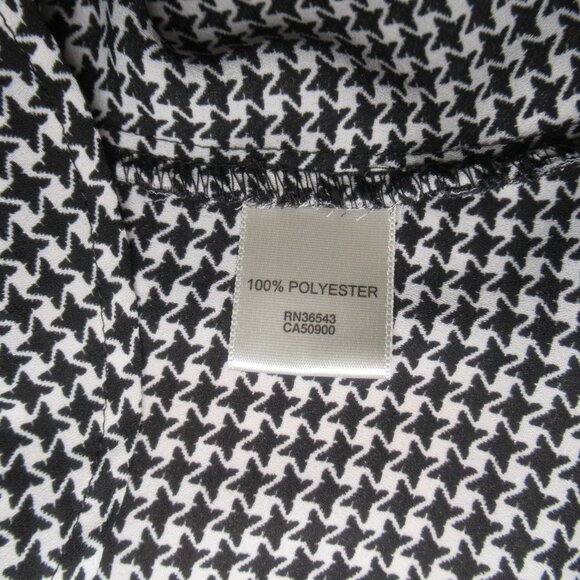Van Heusen Black & White Houndstooth Blouse Sz S – 3/4 Sleeve Button Front - Picture 8 of 10
